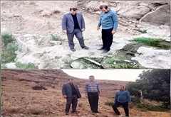 بازدید بخشدار مرکزی  از چشمه قلعه درسی، قیزقلعه سی بخش مرکزی بیله سوار به همراه نماینده آبفا روستایی و دهیار روستای قیزقلعه سی